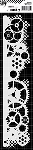 Carabelle Studio MAE0007 Pochoir Masque Edge Motif Mechanic Plastique Blanc/Transparent 30 x 6 x 0,5 cm Cover