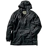 [武蔵野ユニフォーム] クロダルマ アノラックパーカー DG415-1 S～5L 保温 綿100% 作業着 作業服 アウトドア メンズ 溶接 焚火 キャンプ 秋冬 D.GROW ストラップ付<014-dg415-1-ス>(48-スミクロ L)