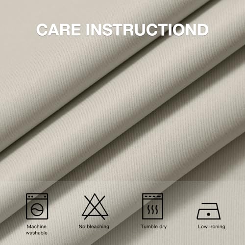 Image of COSVIYA Grommet Room Darkening Stone Curtains 63 inch Length for Bedroom | Light Blocking Insulated Thermal Curtains for Living Room, Blackout Thick Polyester Window Drapes,52x63 inches, 2 Panels