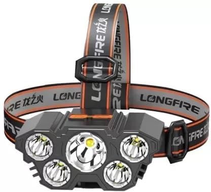5 LED USB Rechargeable Headlight, Adjustable Head Torch with High Brightness, Multiple Lighting Modes and Elastic Headband for Camping, Trekking, Fishing, Cycling, Running-image-0