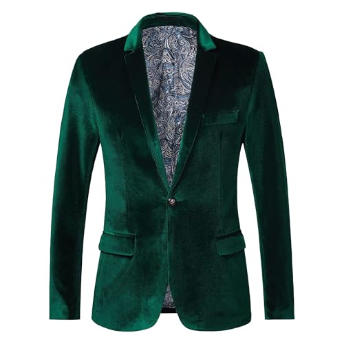 Men's Slim Fit Velvet Blazers Stylish Business Versatile Suit Jacket Casual Banquet Plus Size Sport Coat