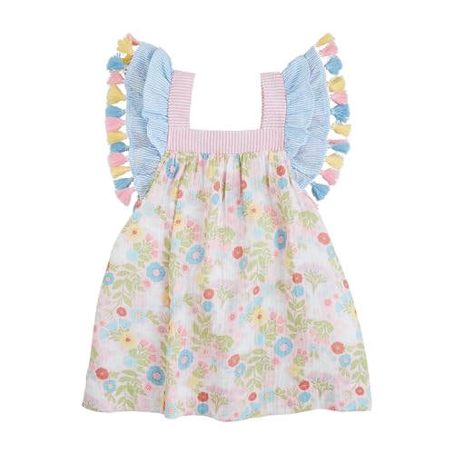 Mud Pie Baby Girls Tassel Gauze Bunny Dress Multi