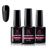 Makartt 3pcs No Wipe Matte Gel Top Coat and Base Coat Kit, Soak off UV LED Gel Base and Top Coat Gel Nail Polish Long Lasting Gloss Shiny Matte Finish Clear Nail Varnish Set