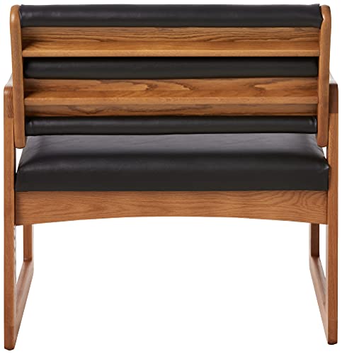 Wooden Mallet Valley Bariatric Guest, Sled Base Chair, Medium Oak #TOP2