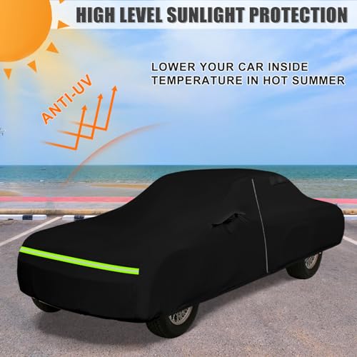 Image of SAPUBK Waterproof Car Cover Compatible with 1977-1996 Chevy Caprice Coupe /Sedan, All Weather Classic Car Covers with Inner Cotton and Zipper Door for Snow Rain Dust Protection