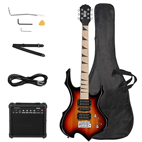 Guitare électrique Ensemble de guitare électrique avec ensemble de haut-parleurs 20 W Housse de guitare, sangle, médiators - Les Beatles, Paul McCartney, John Lennon, RIngo Starr, George Harrison Guitare électrique Ensemble de guitare électrique avec ensemble de haut-parleurs 20 W Housse de guitare, sangle, médiators – Image 3