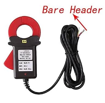 DC Current Meter Tester Leakage Current Detection with Bare Header Max DC Range 10A CT Size 25mm x 30mm