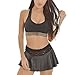 Sexy Lace Mini Skirt for Women - Stretchy Elastic Waist Clubwear, Micro Short Party Night Out Outfit Black
