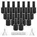 Agidea Flaconi vuoti vuoti per smalto gel, 15 ml, con pennello, rotondi, opachi, ricaricabili, resistenti ai raggi UV, con sfere e imbuti, confezione da 20 (nero opaco) immagine