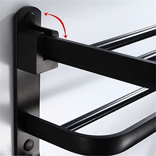 Porte-serviettes mural pliable en aluminium de 40 à 60 cm pour optimiser l'espace douche