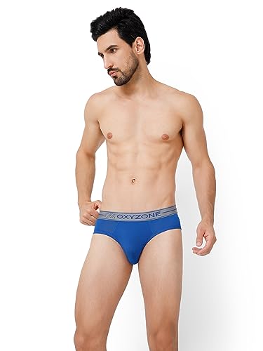 Image of OXYZONE Men's Modal Solid Brief with Sweat-Absorbent & Anti-Odour Fabric, Lightweight, Tag-Free, Breathable Innerwear with Outer Soft Waistband