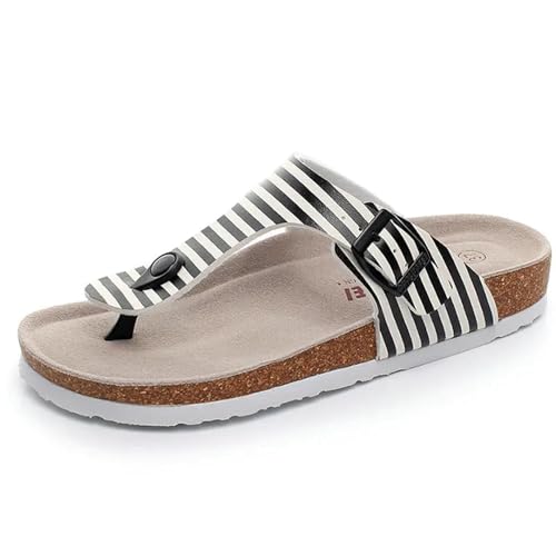 Flip Flops for Women Summer Cork Herringbone Slippers for Men and Women, Outdoor Beach Sandals, Plus Size 35-46(Color 15,41)