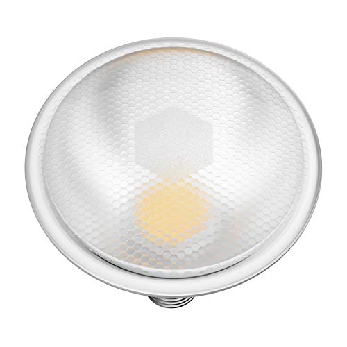 ledscom.de 2 x E27 LED Bulb, PAR30 Short Neck, Warm White (2700 K), 12.9 W, 994lm, 42°, Reflector Mirror (Silver) - Image 2