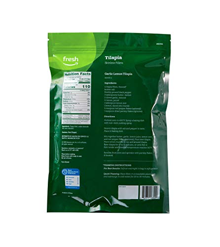 Amazon Fresh Brand, Tilapia Skinless Fillets Value Pack, Frozen thumb #1