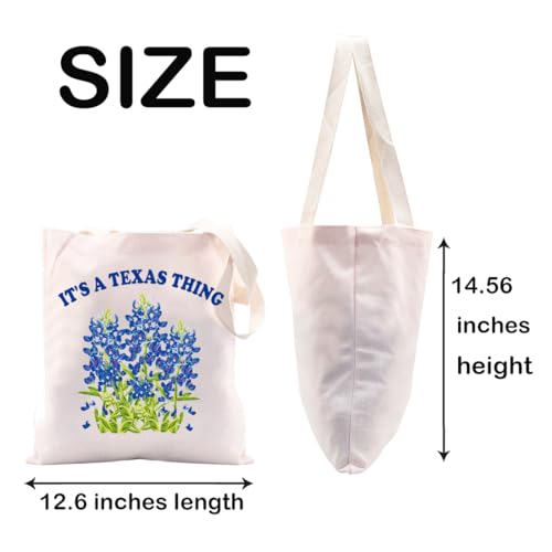 Image of JXGZSO It's a Texas Thing Bluebonnet and Yellow Rose of Texas Tote Bag Gift For Traveler