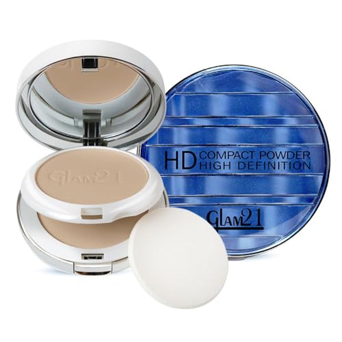 Image of Glam21 inch2 In 1 inch HD Compact Powder | Oil-Free Formula | 12 Hrs Long-Lasting Freshness | Natural Matte Finish | Smooth, Lightweight & Buildable Coverage for Daily Face Makeup, 18gm- Fairy Tale -01