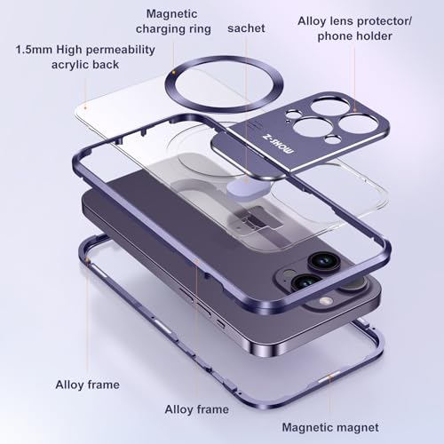 Coque iPhone 15 Pro MagSafe violette idéale pour le bureau
