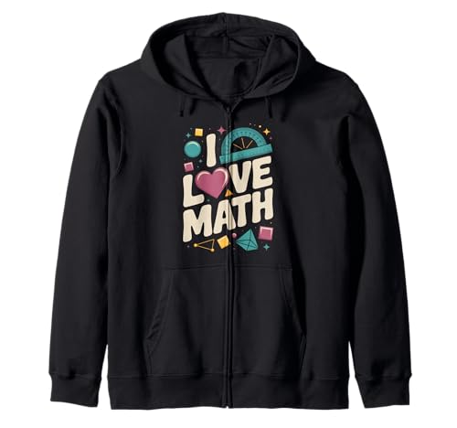 I Love Math Corazón Geometría Transportador Formas Sudadera con Capucha