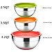 REGILLER Stainless Steel Mixing Bowls with Lids (Set of 3), Non Slip Colorful Silicone Bottom Nesting Storage Bowls yyi, Polished Mirror Finish For Healthy Meal Mixing and Prepping 2.5-3.5-4.2QT