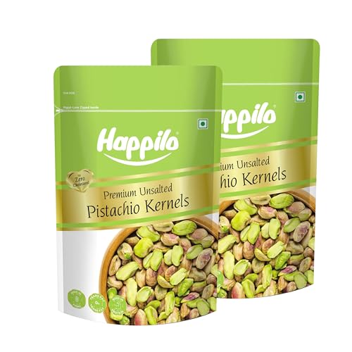 Image of Happilo Premium Unsalted Pistachio Kernels 150g (Pack of 2) | Healthy Snacks, Dry fruits, Pista | Tasty & Healthy | High in Protein & Dietary Fiber | Low Calorie Nuts