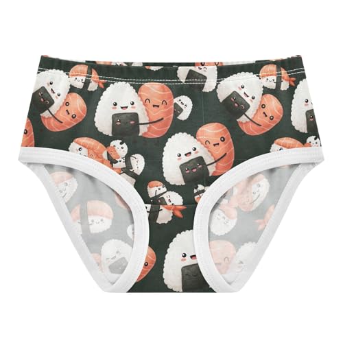 Joisal Toddler Underwear Floral 2t Cotton Cute Panties Girl Pattern Briefs Kids Undies Cute Sushi Salmon Black