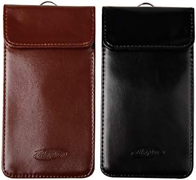 2 x Large RFID Faraday Signal Blocking pouch bag case Keyfob signal blocker Antitheft fob protector guard multiple pockets Contactless Mobile Credit Cards Passport Keyless Car Keys
