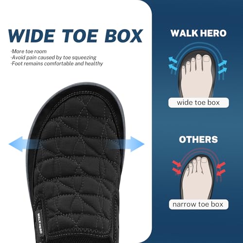 Mens Slippers for Plantar Fasciitis, Slip on Arch Support House Slippers for Men, Lightweight Indoor Outdoor Wide Toe Box Shoes for Men with Cushioned Outsole2