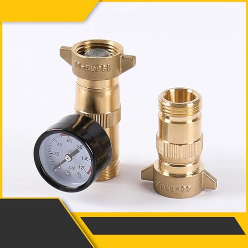 Regulador de presión de agua con manómetro de 3/4 para manguera de jardín 4