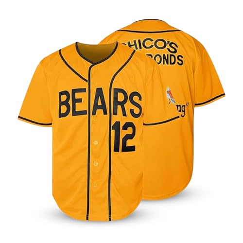 Bad News Bears #12 Baseball Jersey – Camiseta de béisbol retro inspirada en Chico’s Bail Bonds, letras bordadas, tallas adultas S–5XL miniatura 1