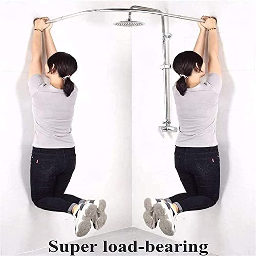Barre de douche incurvée en L extensible et sans perçage pour angle - 6