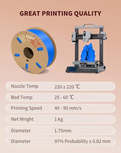 Image of DURAMIC 3D TPU Filament 1.75mm Electric Blue, TPU Flexible Filament 95A, Soft TPU 3D Printing Filament, 1kg Spool, Dimensional Accuracy + /- 0.05mm, Electric Blue 1 Pack