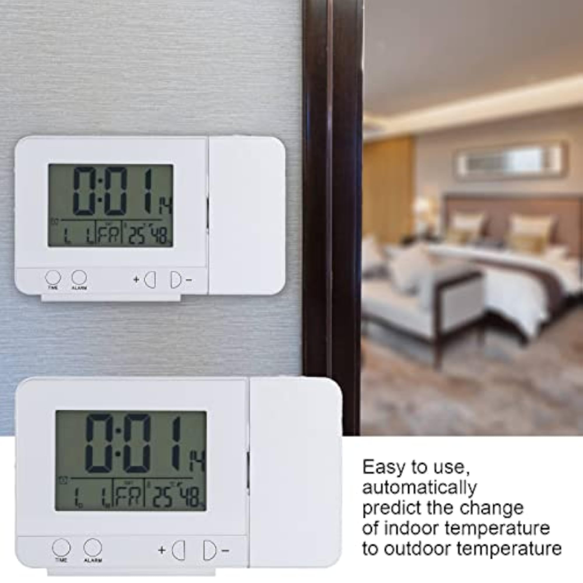 Projection Alarm Clock, Multifunctional for Bedroom