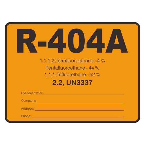 R404A HVAC/R Labels R-404A Color Coded Refrigerant ID...