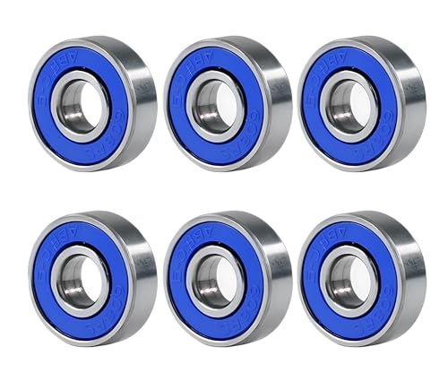 6pcs 608RS ABEC-9, Rodamientos de Bolas para Longboard, Skateboard y Patines en Línea (8x22x7 mm)