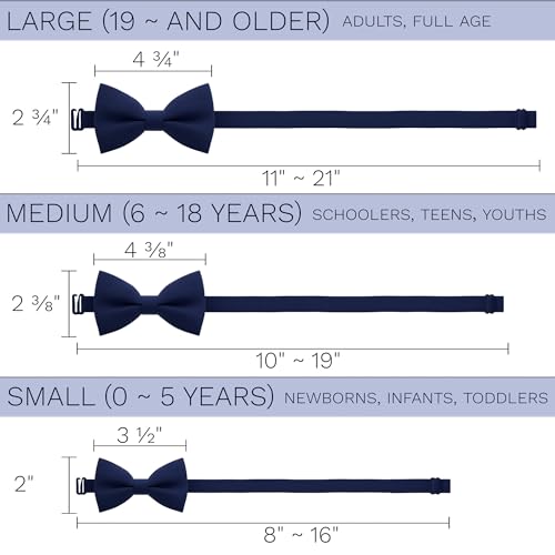 Bow Tie House TM, Mens Bow Ties for any Age Pre-tied Men Bowtie clip on Design for Adults4