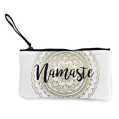 Preisvergleich Produktbild N / C Namaste Münzgeldbörse, Geldbeutel, Geldbeutel, Münztasche, Schlüsselhalter, Handytasche mit Griff, bedruckte Leinwand