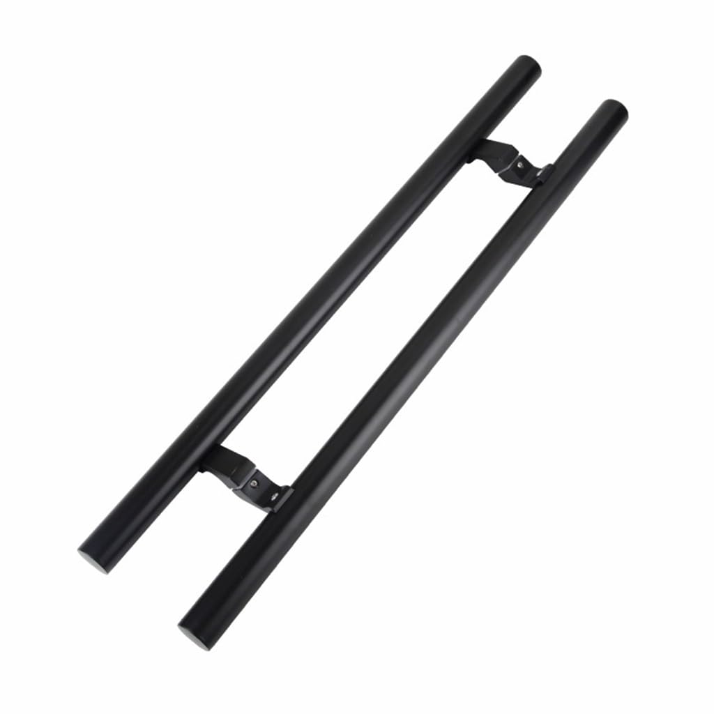 Poignée de porte robuste noire mate anti-trace pour accès grand trafic