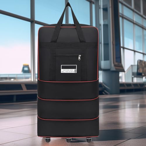 Expandable Luggage, Wheeled Duffle Bag 32x19x11in Expandable Foldable 360° Rotating Rolling Duffle Bag Carry on Duffle Bag with Wheels and Handle for Camping, Travel, Foldable Luggage Bag, Large/31944