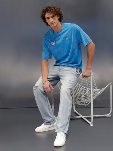 Image of WROGN Men's 100% Cotton Jeans | Anti Fit