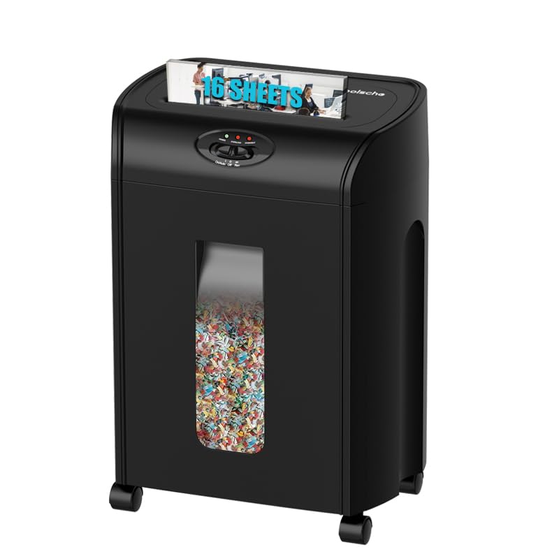 Image of Paper Shredder, 16-Sheet Cross Cut with 4.76-Gallon Pull Out Basket, P-4 Security Level, 3-Mode Design Shred Paper and CD /Credit Card, Durable&Fast with Jam Proof System Shredder for Office