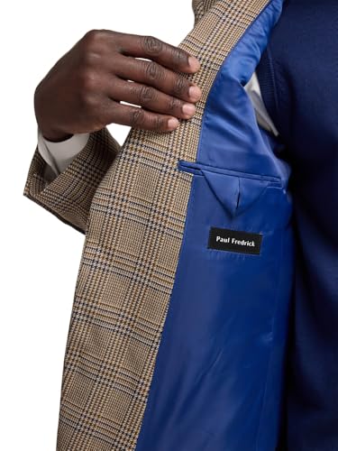 Paul Fredrick Men's Microfiber Plaid Single Breasted Notch Lapel Sport Coat4