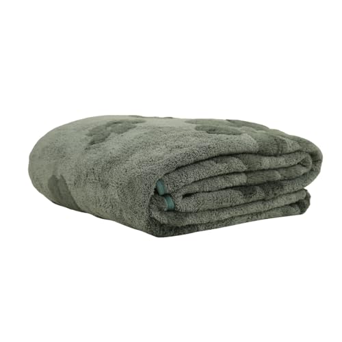 Image of HANKER Ultra Luxury Large /Full Size Plush Bath Towel | Jungle Green Colour Blossom Super, Very Soft On Skin, Luxurious Fabric, Pure Polyamide, 70x140cm, 500GSM