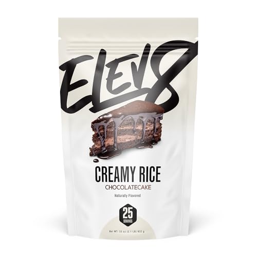 Elev8 Creamy Rice Chocolate Cake Flavor Cream of Rice Hot Cereal 25 Servings Sugar-Free Gluten-Free Easy-to-Digest Carbs for Pre & Post Workout Nutrition Just Add Water