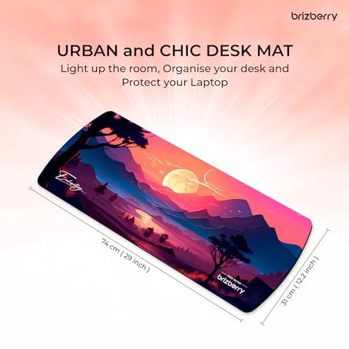 Image of Brizberry Extended Mouse Pad, Desk Mat, 740mm x 310mm x 3mm Large Printed Premium Anti Skid Rubber Base for Desktop Laptop Keyboard (DM Design 6)