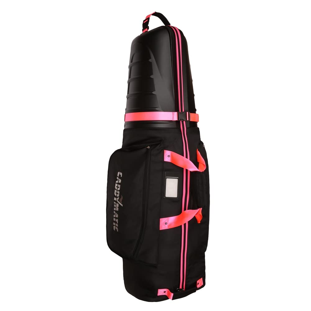 Hard Top Shell Padded Ladies Travel Cover with Wheels, Black/Pink