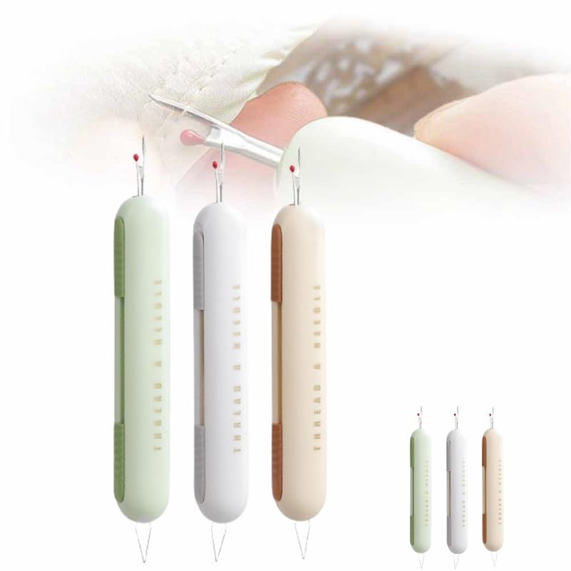 2024 Upgrade 2 in 1 Needle Threaders Seam Rippers for Sewing,Needle Threader Seam Ripper,Needle Threading and Seam Kit Seam Ripper Tool for Elderly and Sewing Enthusiasts（3pcs）