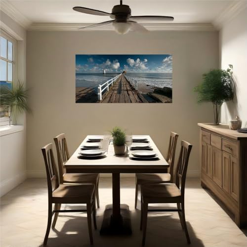 Muelle de madera calcomanías de pared autoadhesivas vinilo decorativo 120x80 cm 5