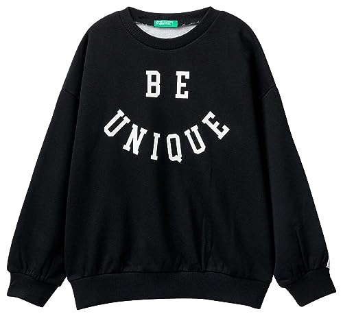 United Colors of Benetton Maglia G/C M/L 32n4c10du, Maglia di Tuta Bambine e ragazze, Nero 100, S