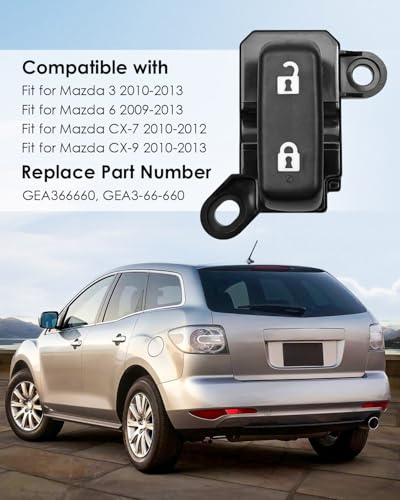 Front Driver Side Power Door Lock Switch Fits for Mazda 3 2010-2013 Mazda 6 2009-2013 Mazda CX-7 2010-2012 Mazda CX-9 2010-2013, Replace GEA366660 GEA3-66-660