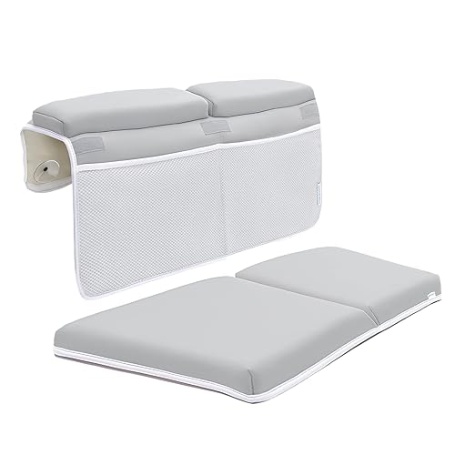 Image of Complete Bathtime Essentials 7 Piece Set Includes Bath Kneeler and Elbow Rest Bath Spout Cover, Baby Shampoo Cover, Baby Shampoo Sprinkler, Bath Thermometer and Baby Letters and Numbers